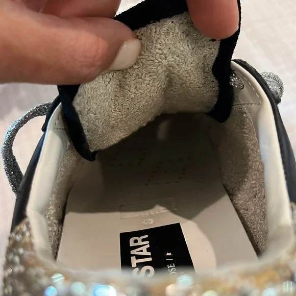 Golden Goose Super Star Croco Leather Low Top Glitter Sneaker 40 / 10 - Picture 15 of 16